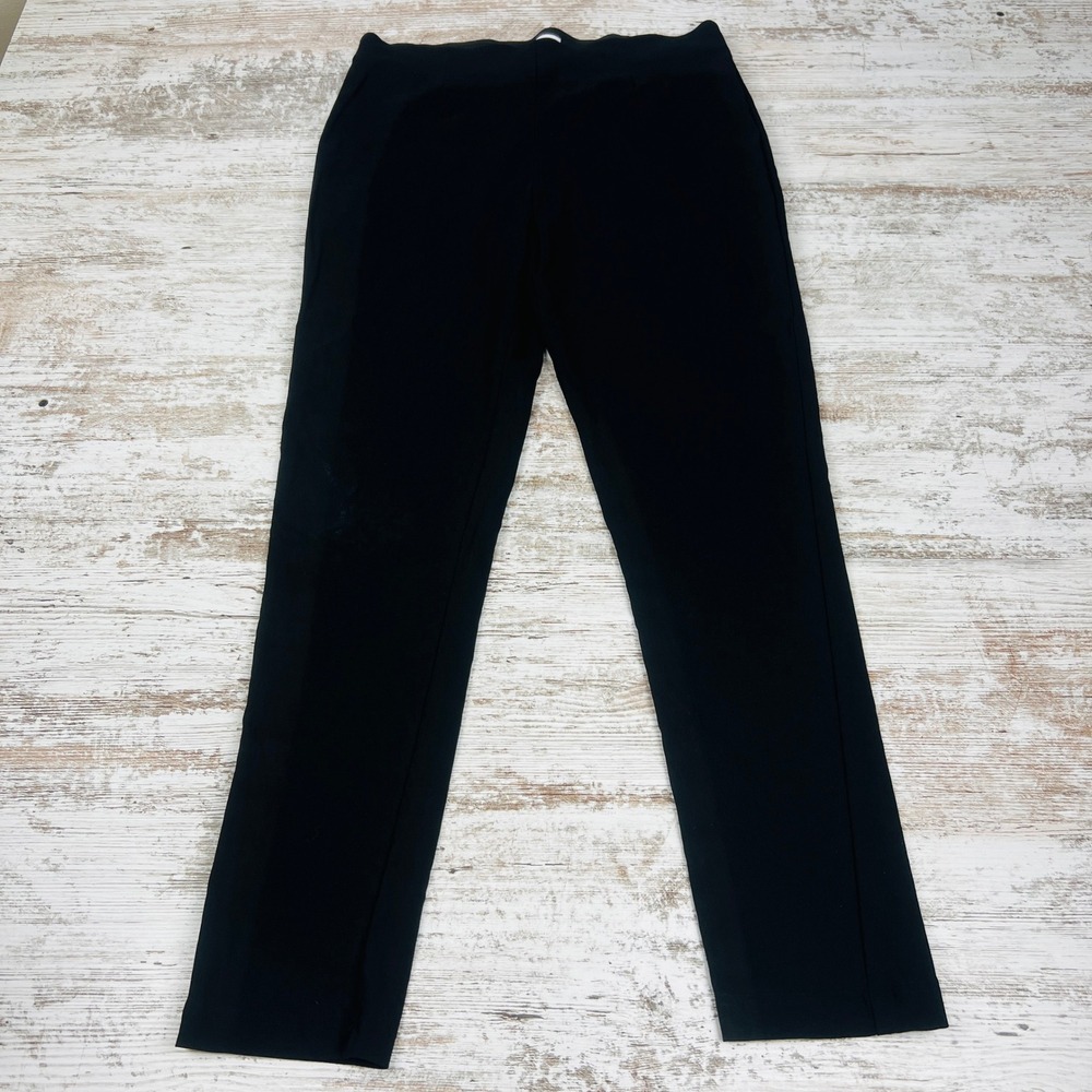 Calvin Klein Womens 10 Black High Rise Pull On Tapered Stretch Ankle Pants